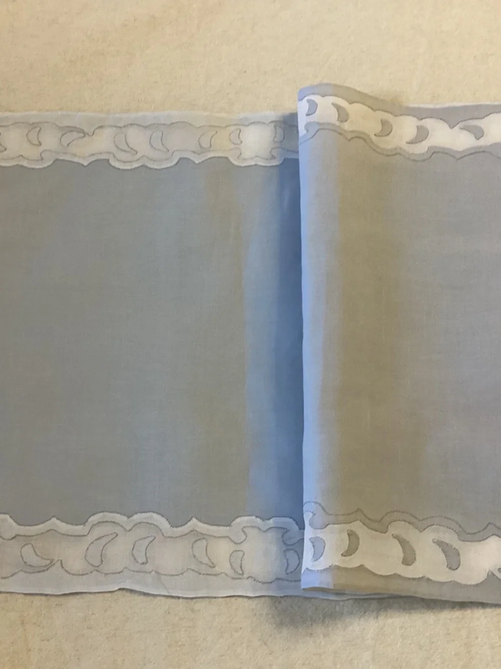 Vintage Linen Placemats, Set of 16, Sky Blue